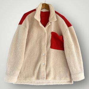 🎉5 for $45🎉 En Cream fleece jacket size S/M